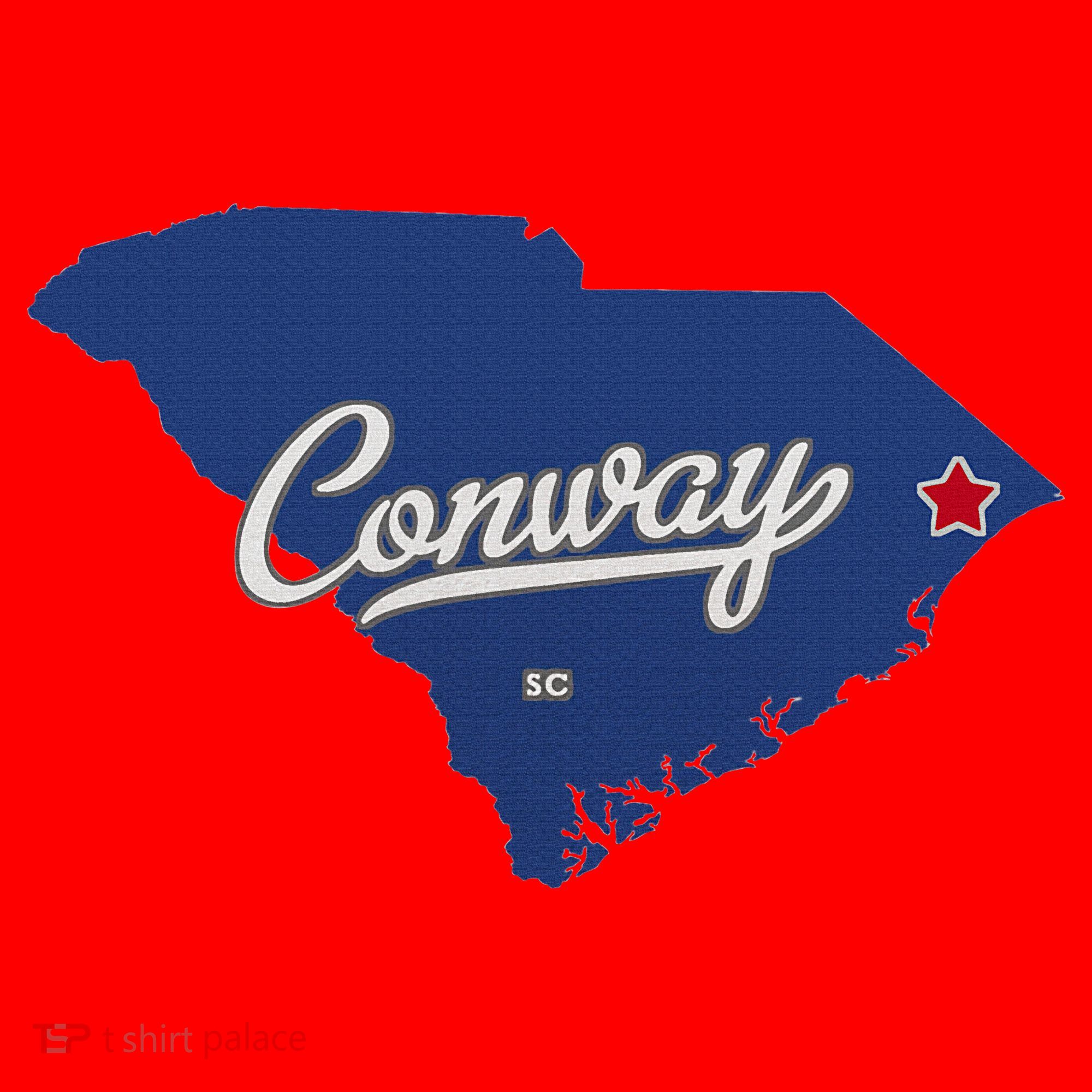 Conway South Carolina Sc Map Santa Hat