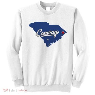 Conway South Carolina Sc Map Sweatshirt