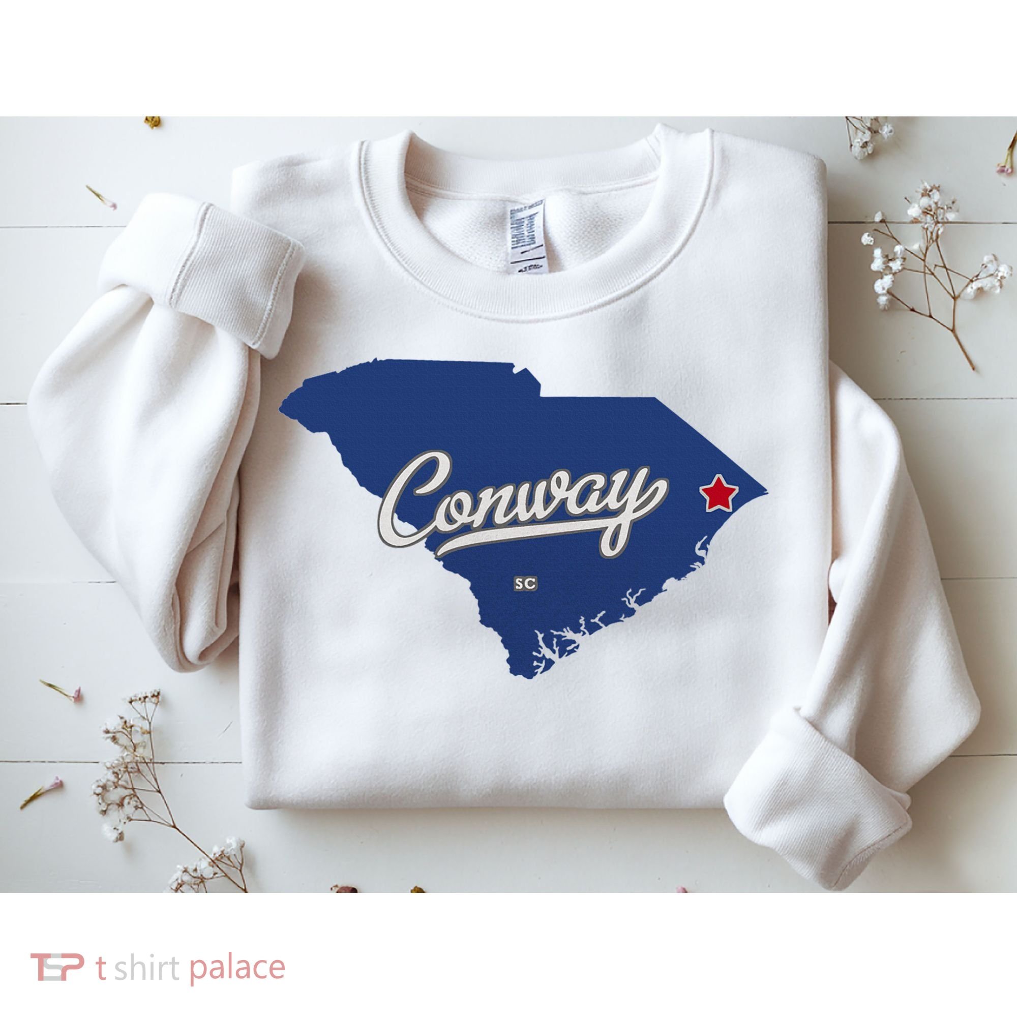 Conway South Carolina Sc Map Sweatshirt