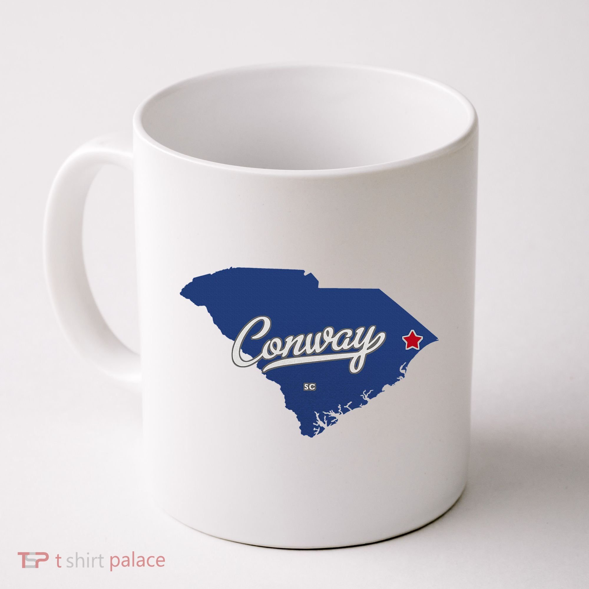 Conway South Carolina Sc Map Coffee Mug