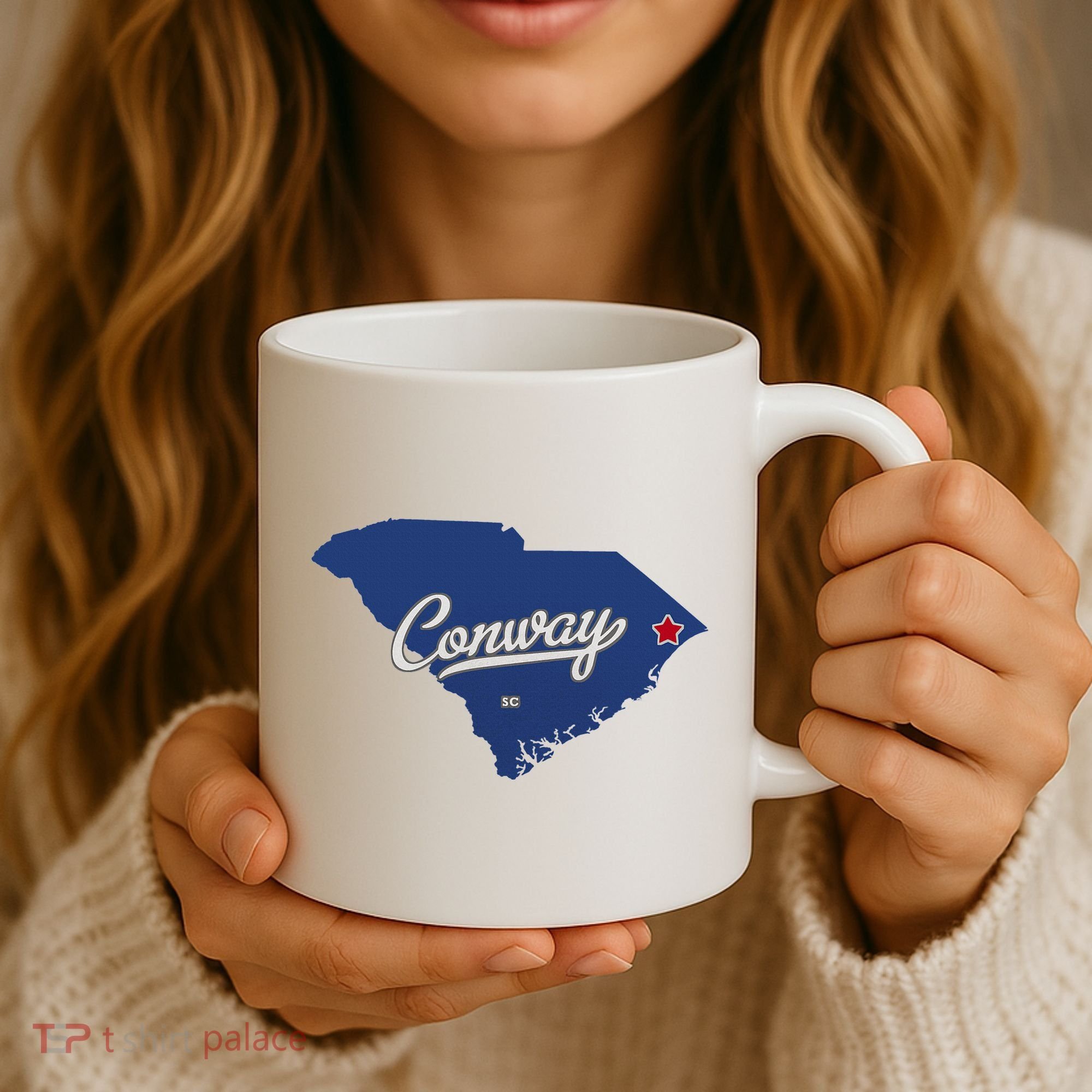 Conway South Carolina Sc Map Coffee Mug