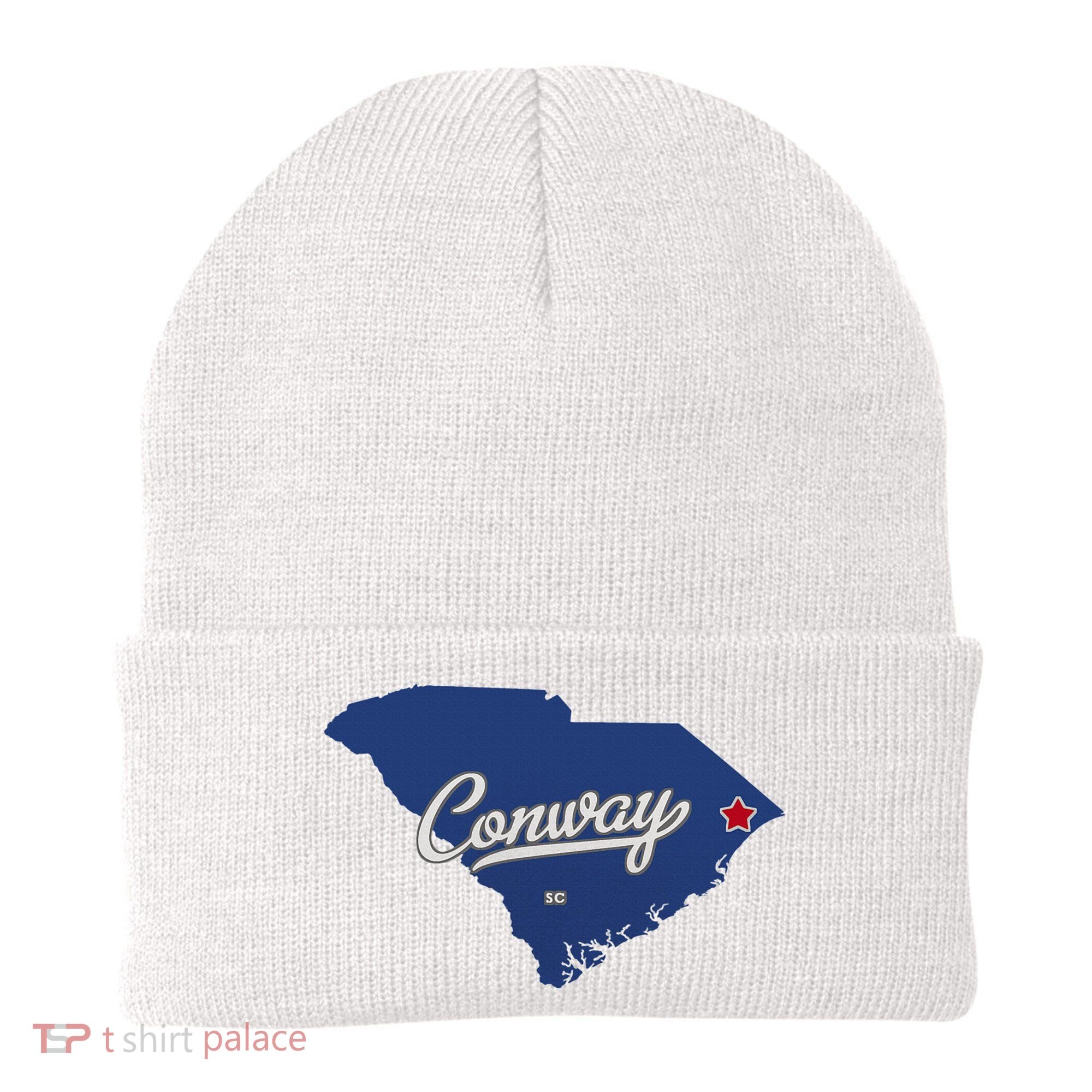 Conway South Carolina Sc Map Beanie