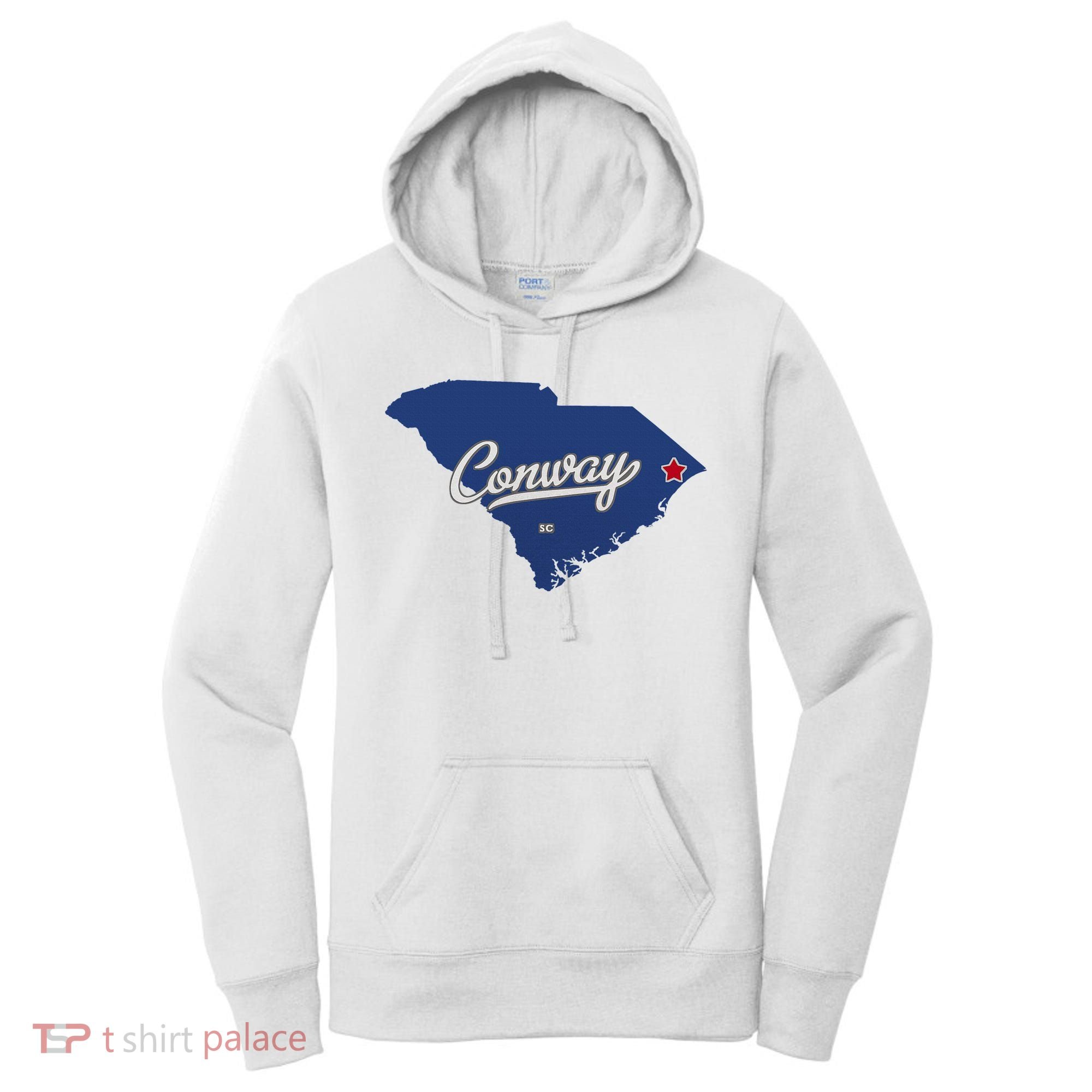 Conway South Carolina Sc Map Women's Hoodie