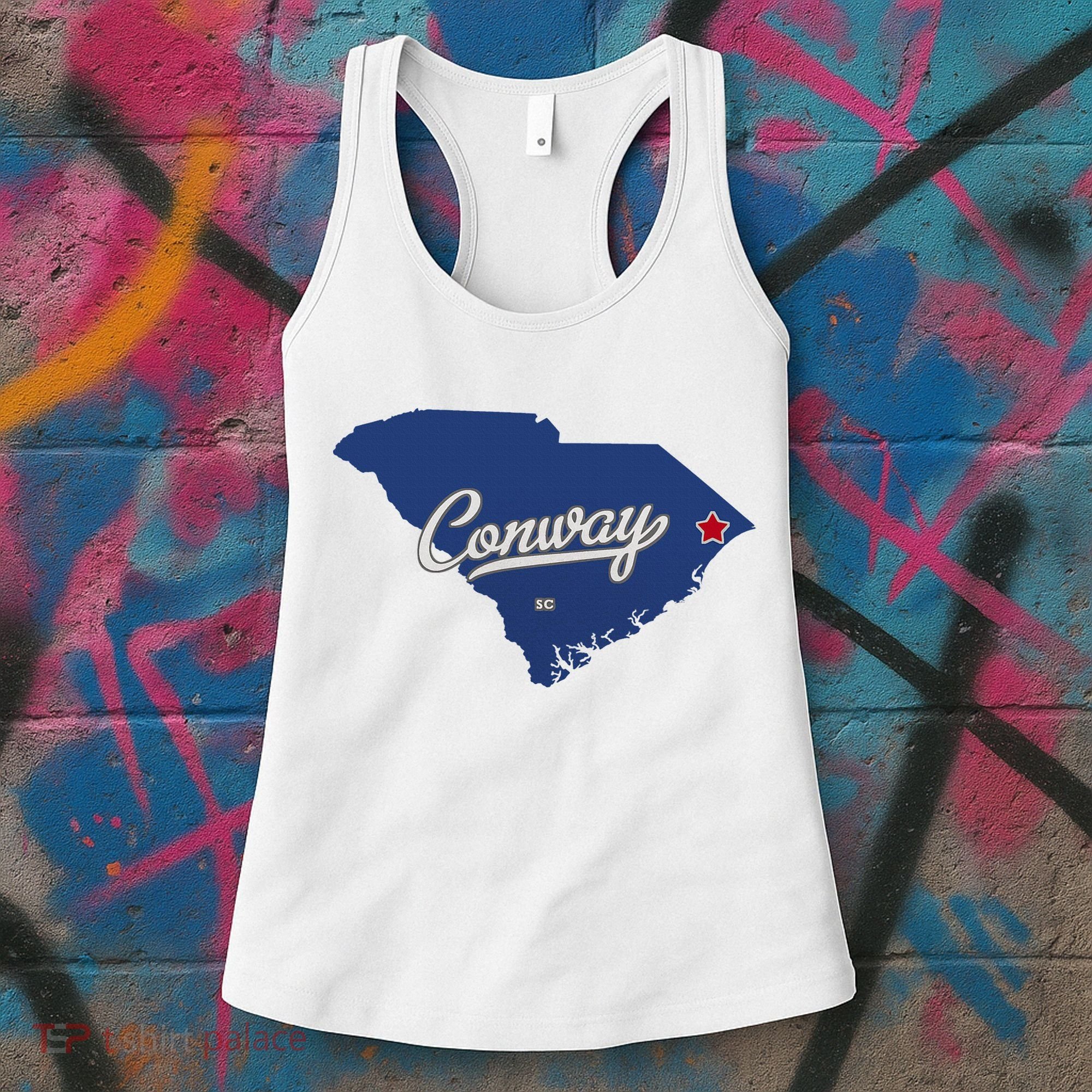 Conway South Carolina Sc Map Women's Tank Top
