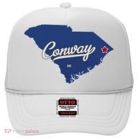 Conway South Carolina Sc Map Hat thumb 0
