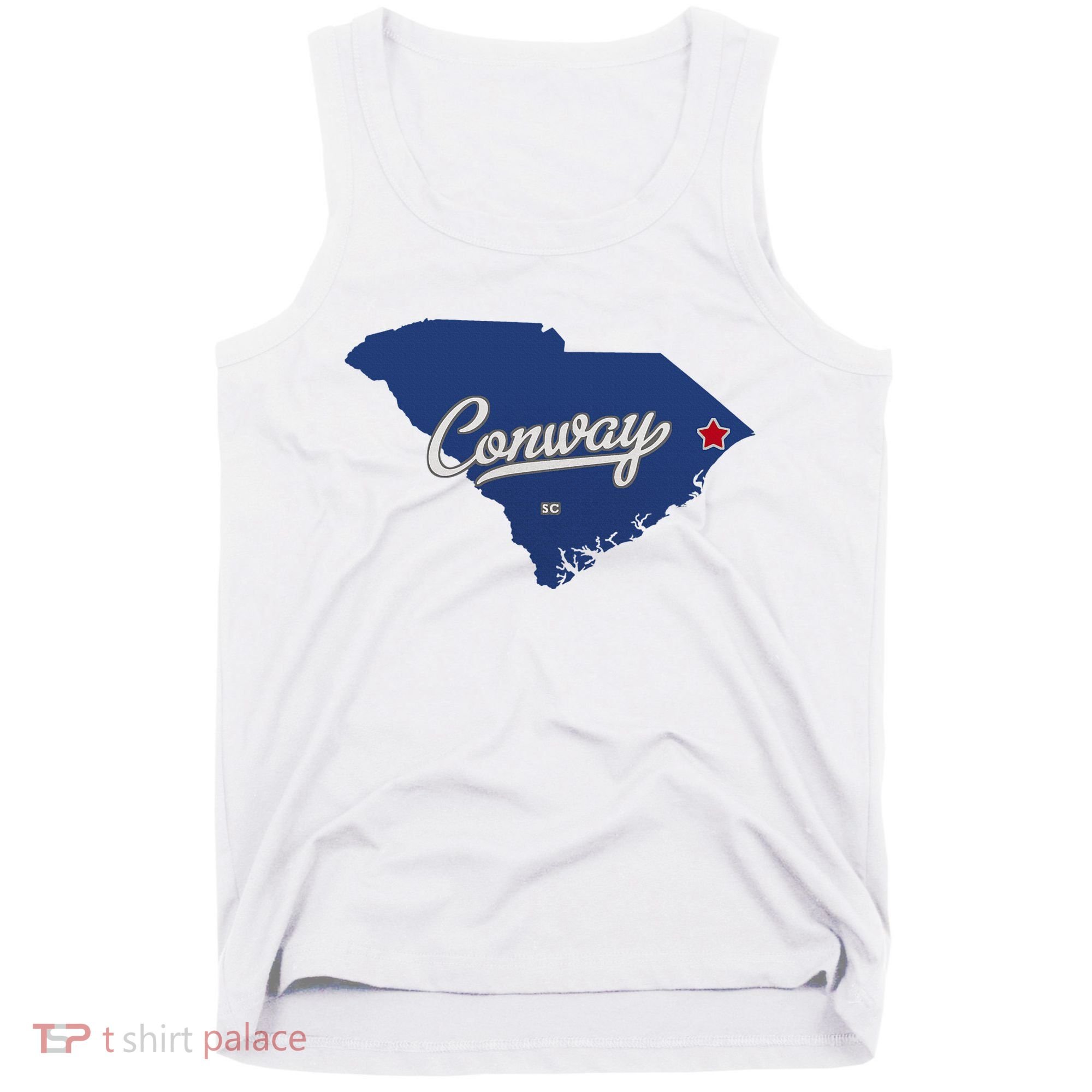Conway South Carolina Sc Map Tank Top