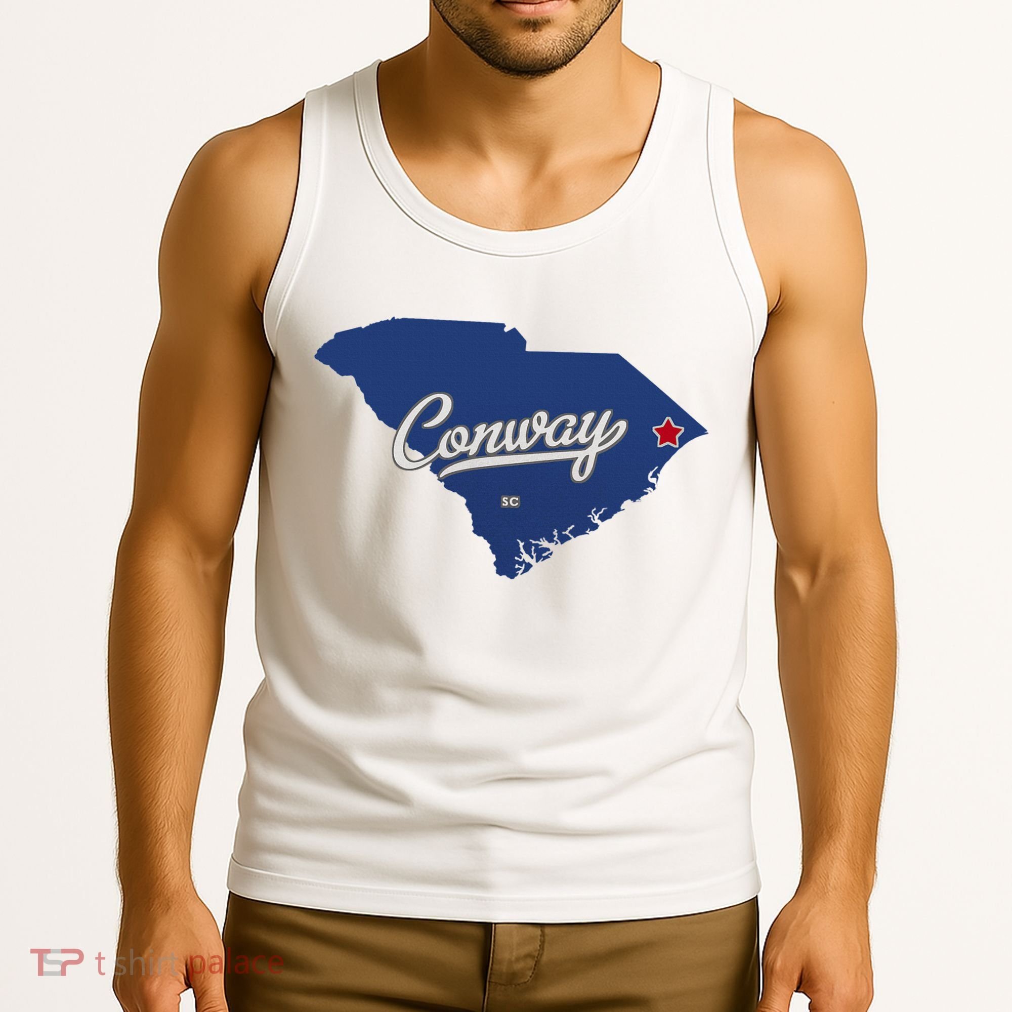 Conway South Carolina Sc Map Tank Top