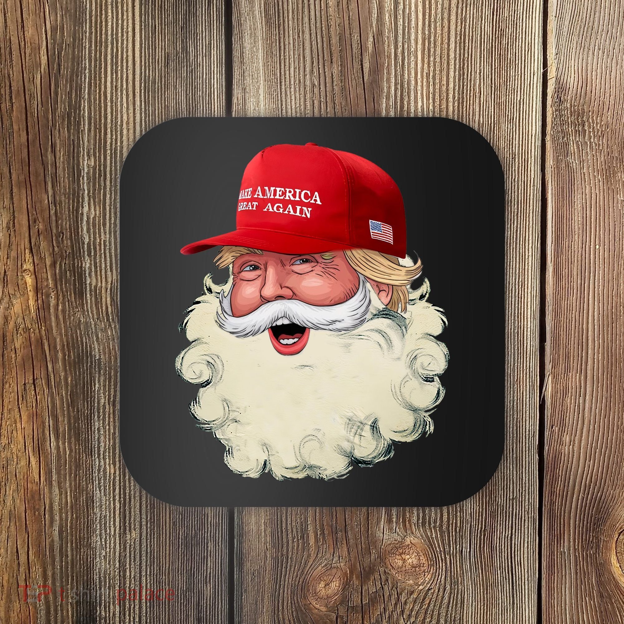 Christmas Santa Claus Donald Trump Make America Great Again Coaster