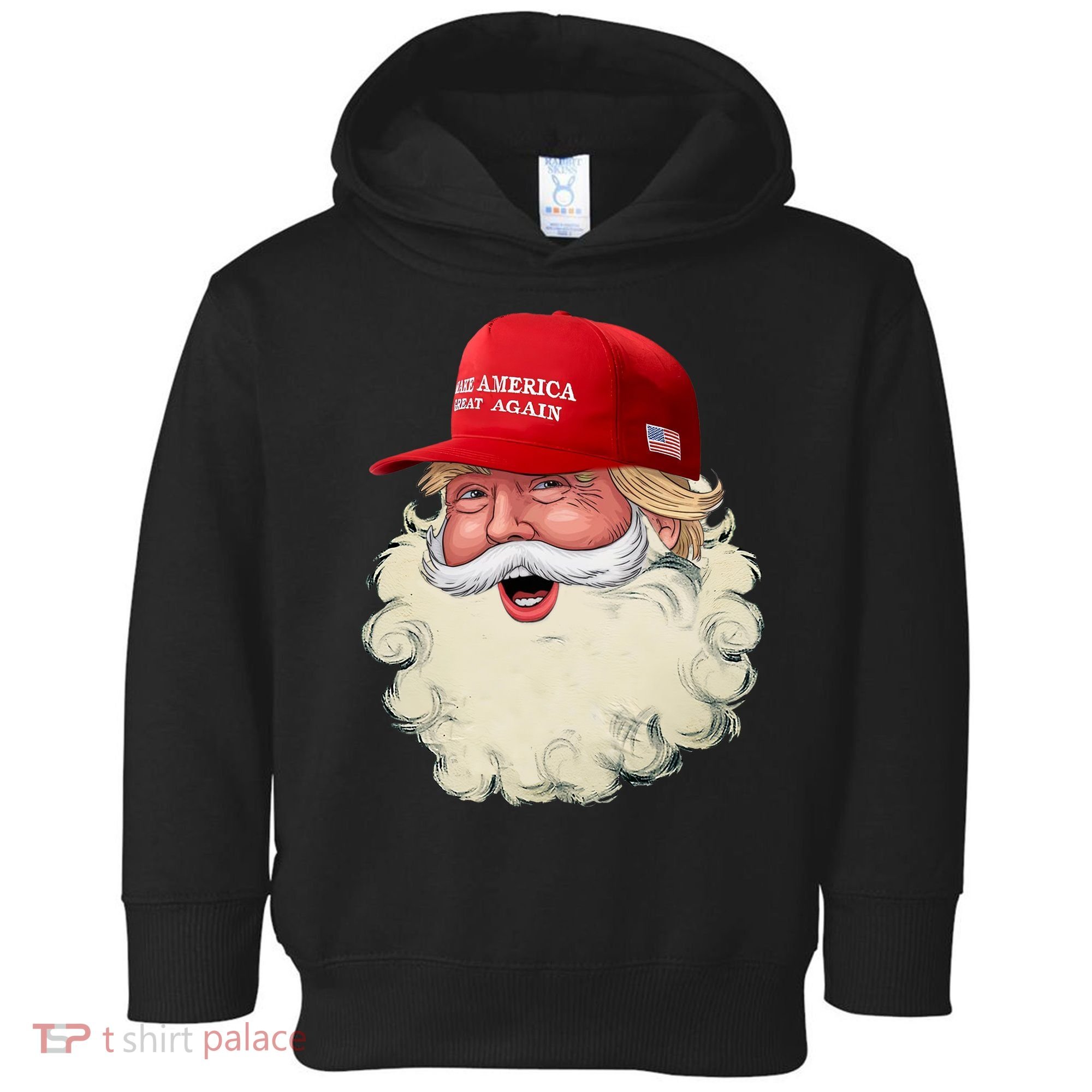 Christmas Santa Claus Donald Trump Make America Great Again Toddler Hoodie