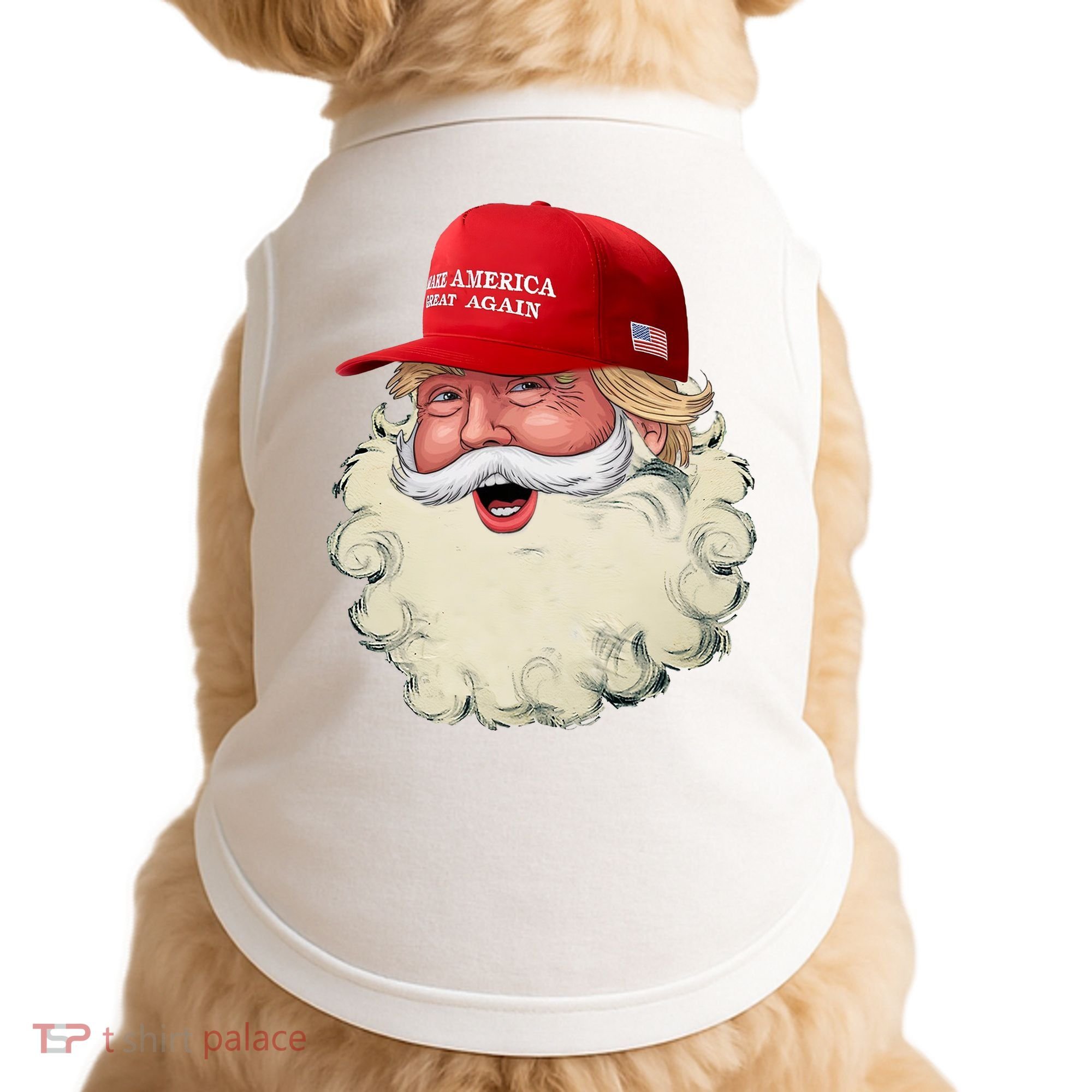 Christmas Santa Claus Donald Trump Make America Great Again Doggie Tank