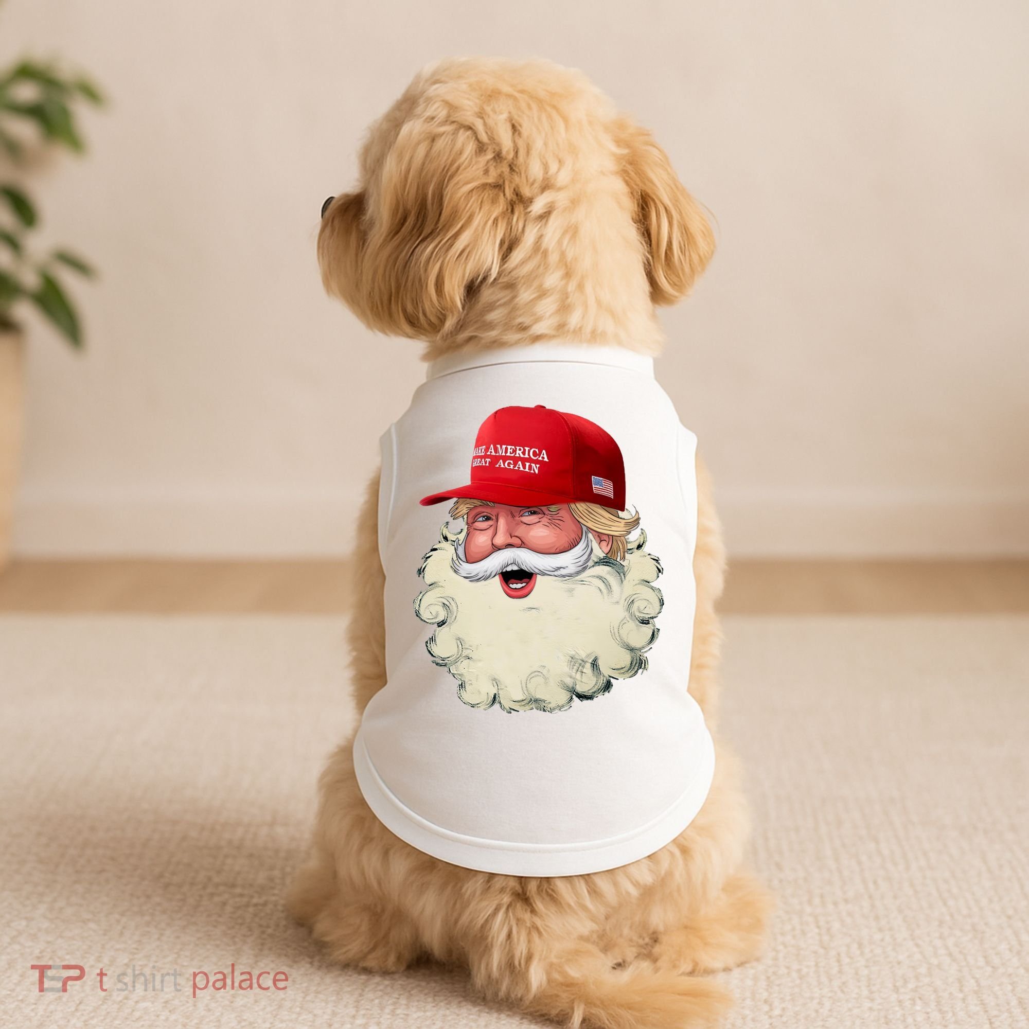Christmas Santa Claus Donald Trump Make America Great Again Doggie Tank