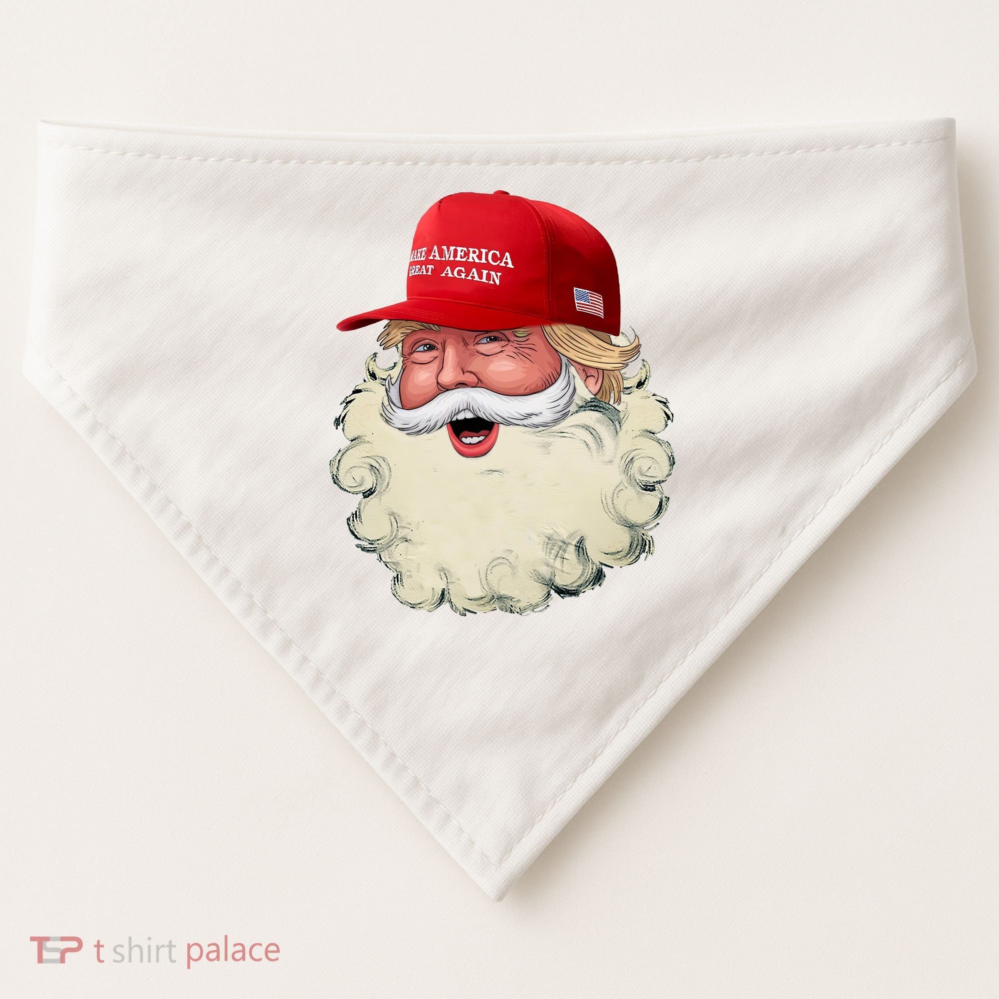 Christmas Santa Claus Donald Trump Make America Great Again USA-Made Doggie Bandana