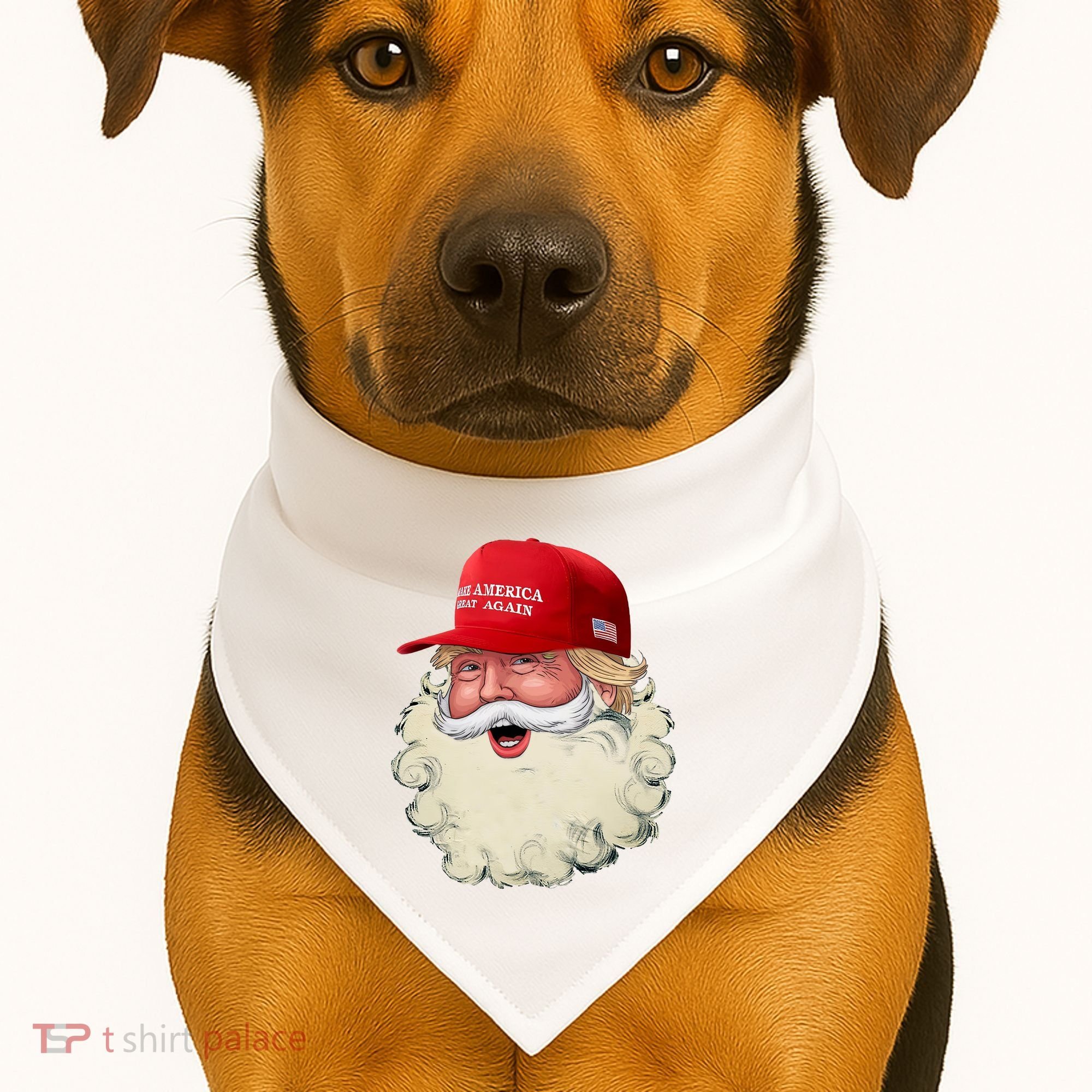 Christmas Santa Claus Donald Trump Make America Great Again USA-Made Doggie Bandana