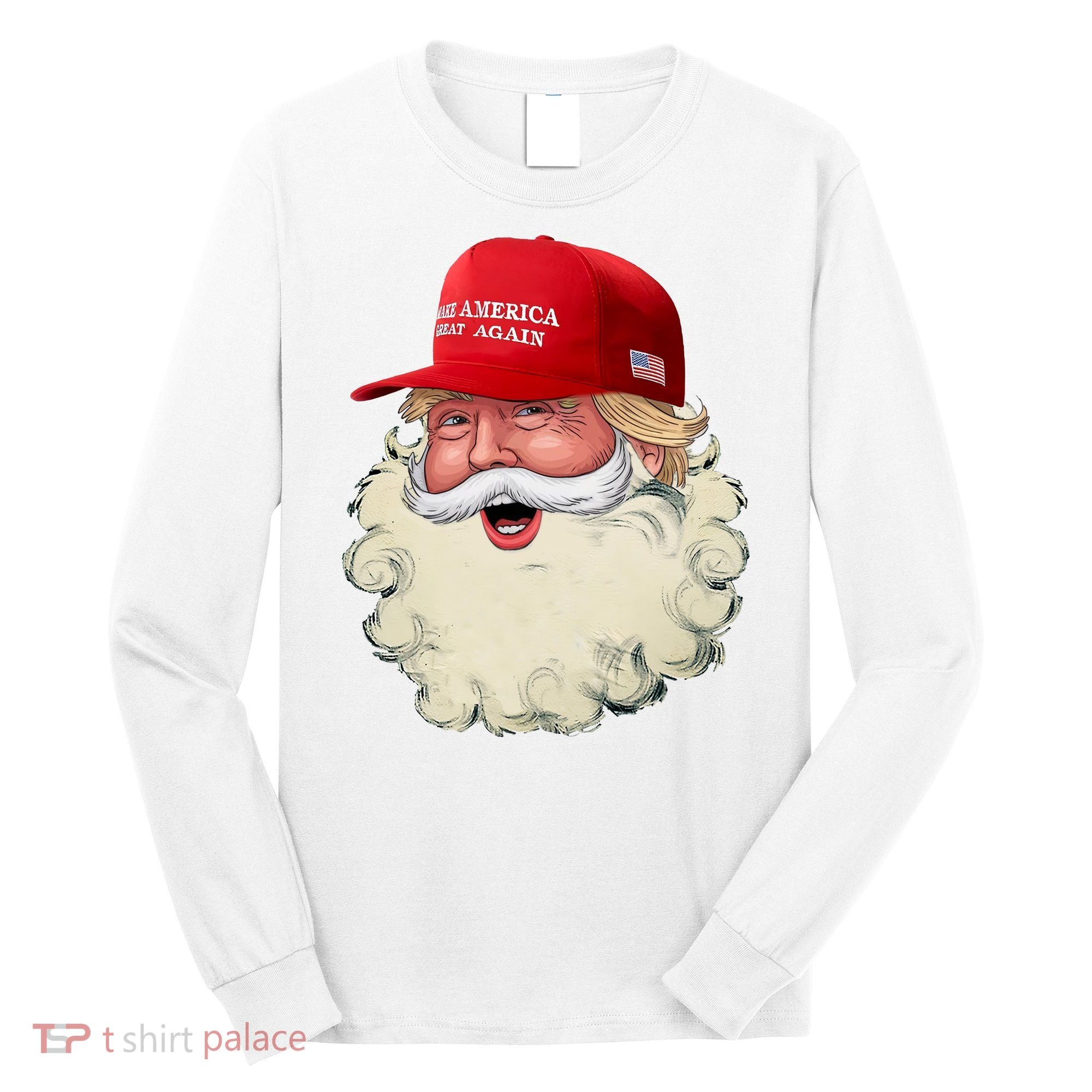 Christmas Santa Claus Donald Trump Make America Great Again Long Sleeve Shirt