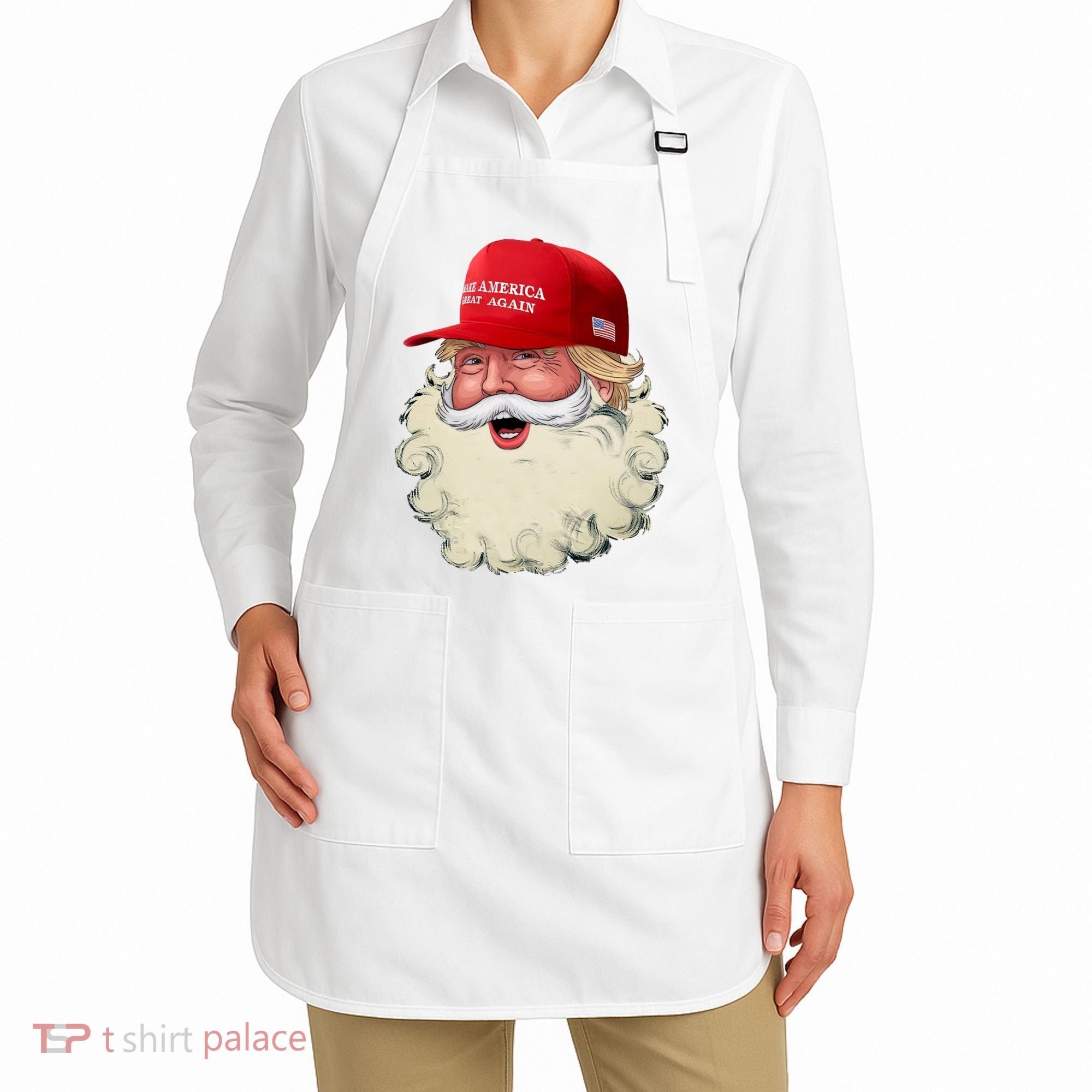 Christmas Santa Claus Donald Trump Make America Great Again Apron