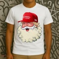 Christmas Santa Claus Donald Trump Make America Great Again T-Shirt thumb 3