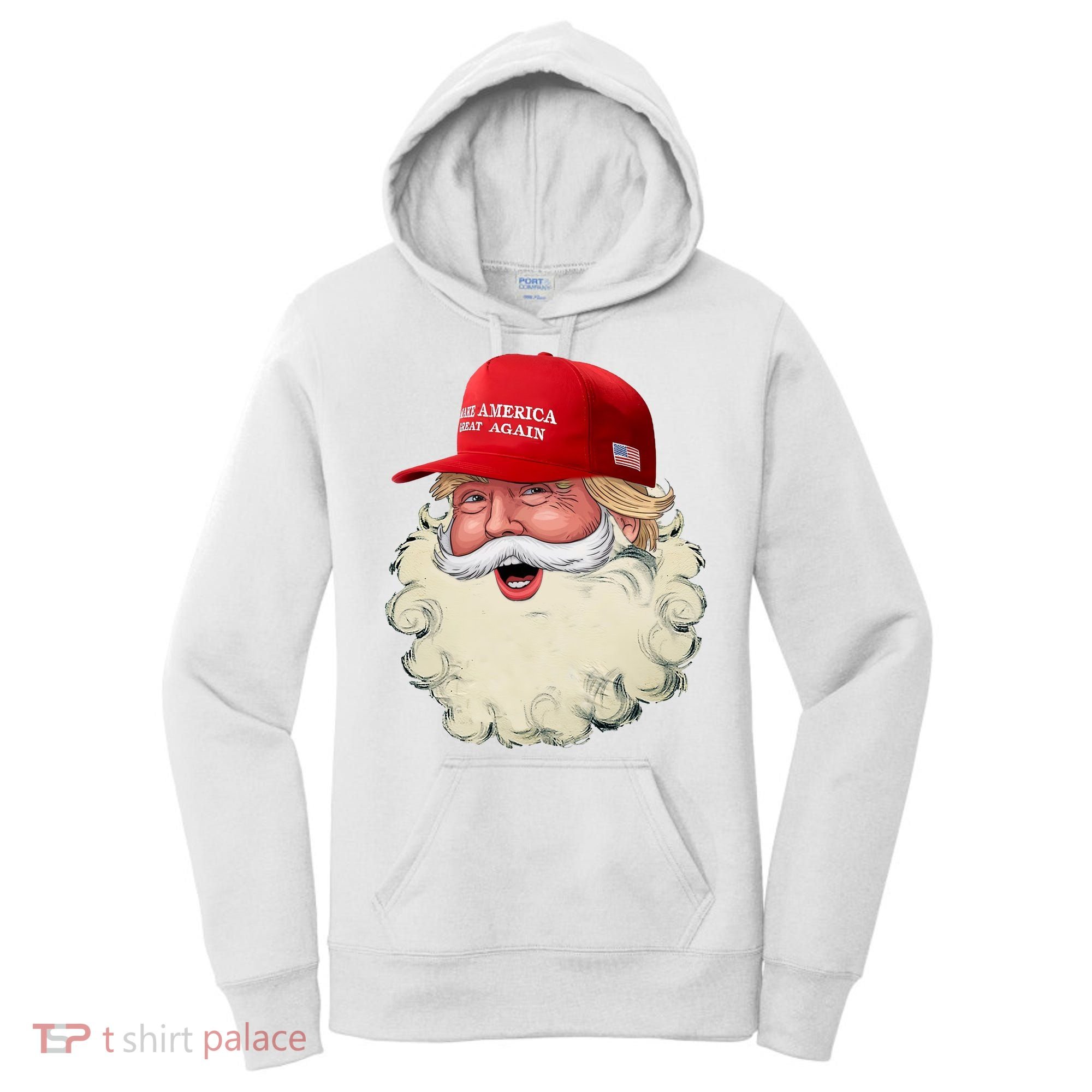 Christmas Santa Claus Donald Trump Make America Great Again Women's Hoodie