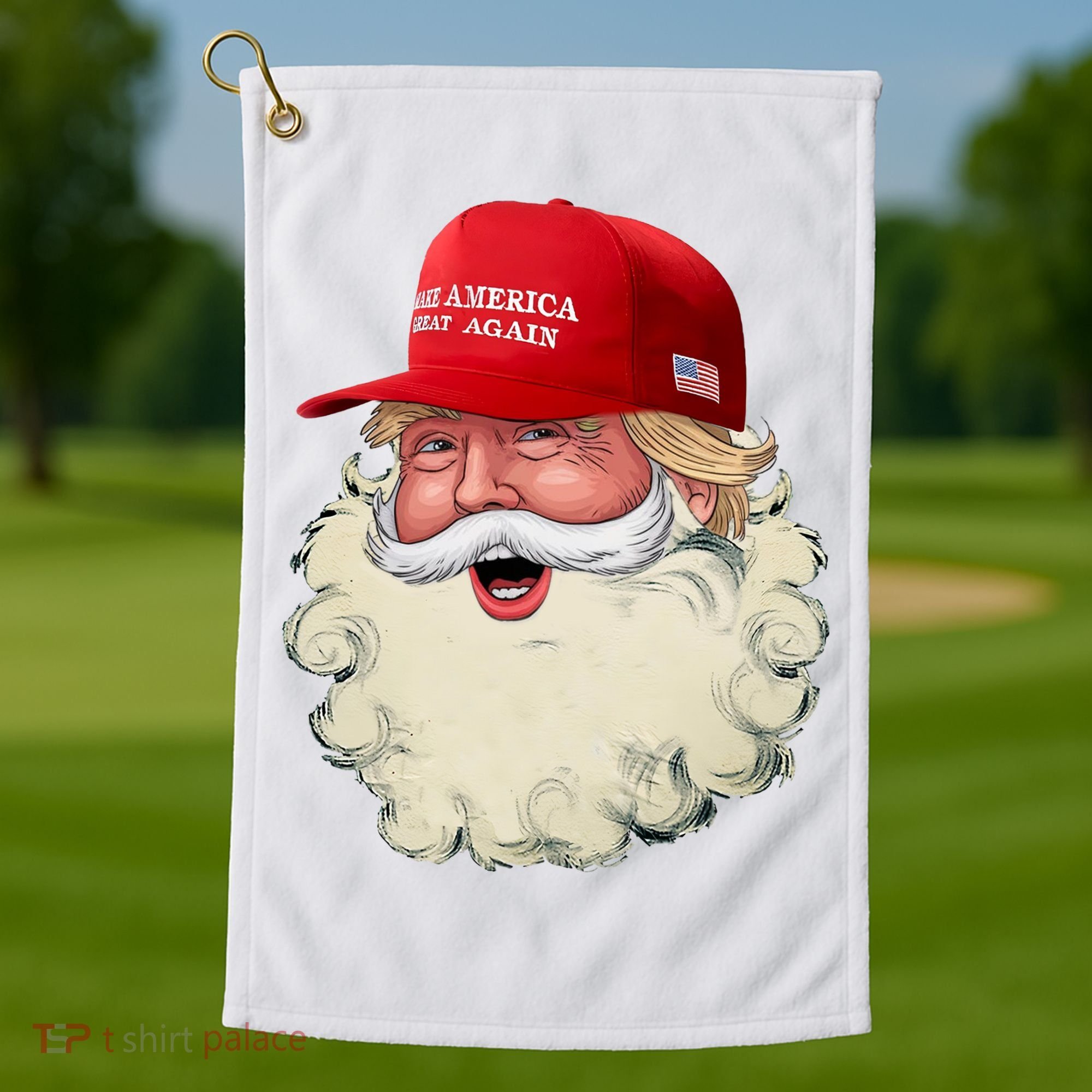 Christmas Santa Claus Donald Trump Make America Great Again Golf Towel