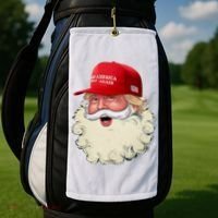 Christmas Santa Claus Donald Trump Make America Great Again Golf Towel thumb 2