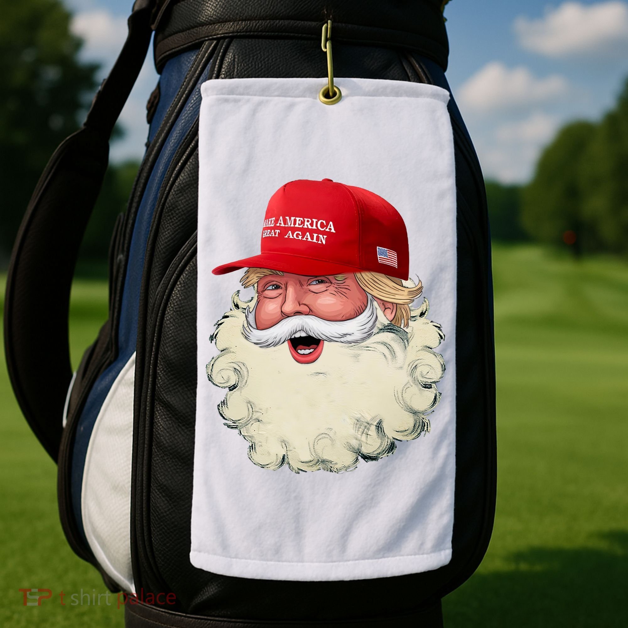 Christmas Santa Claus Donald Trump Make America Great Again Golf Towel