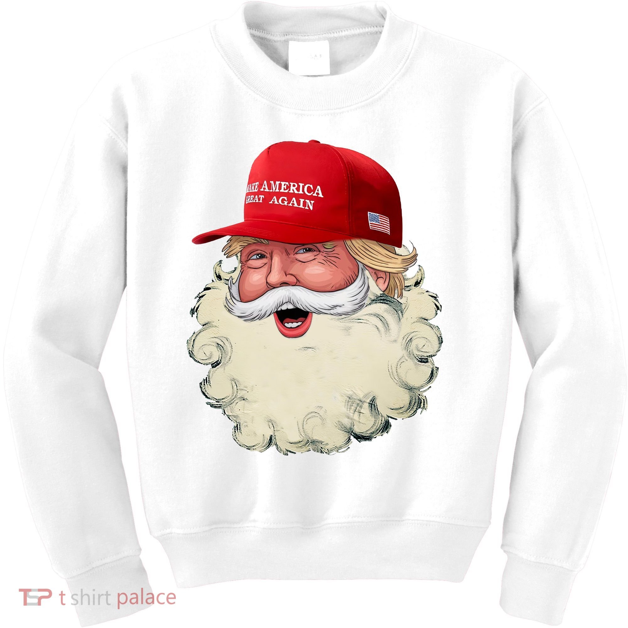 Christmas Santa Claus Donald Trump Make America Great Again Kids Sweatshirt