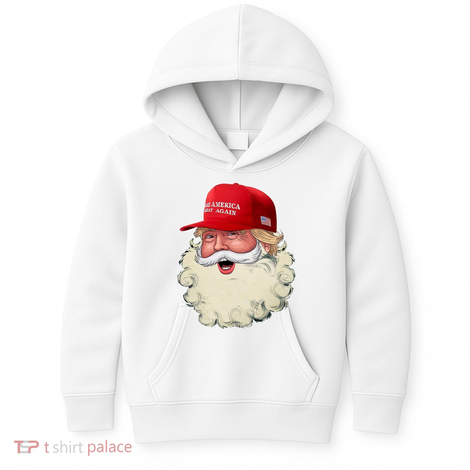 Christmas Santa Claus Donald Trump Make America Great Again Kids Hoodie