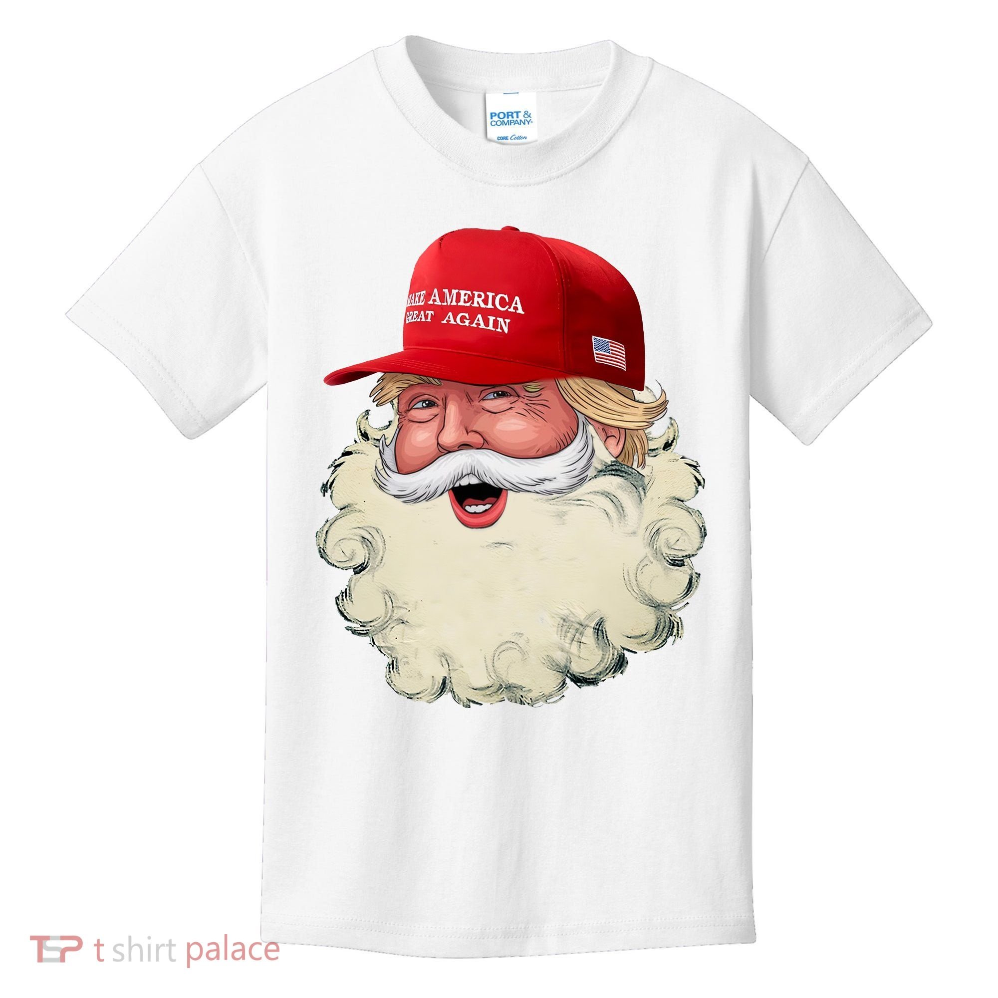 Christmas Santa Claus Donald Trump Make America Great Again Kids T-Shirt