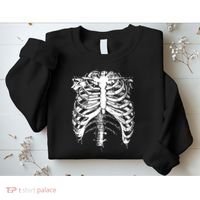 Cool Skeleton Costume Halloween Sweatshirt thumb 2