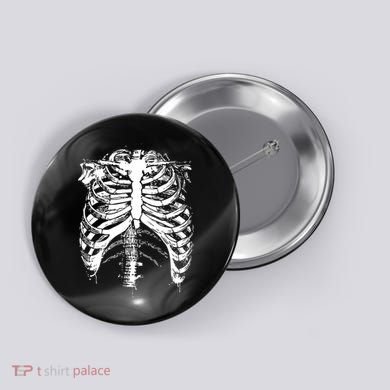Cool Skeleton Costume Halloween Button