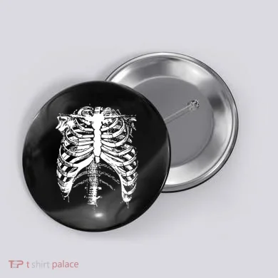 Cool Skeleton Costume Halloween Button