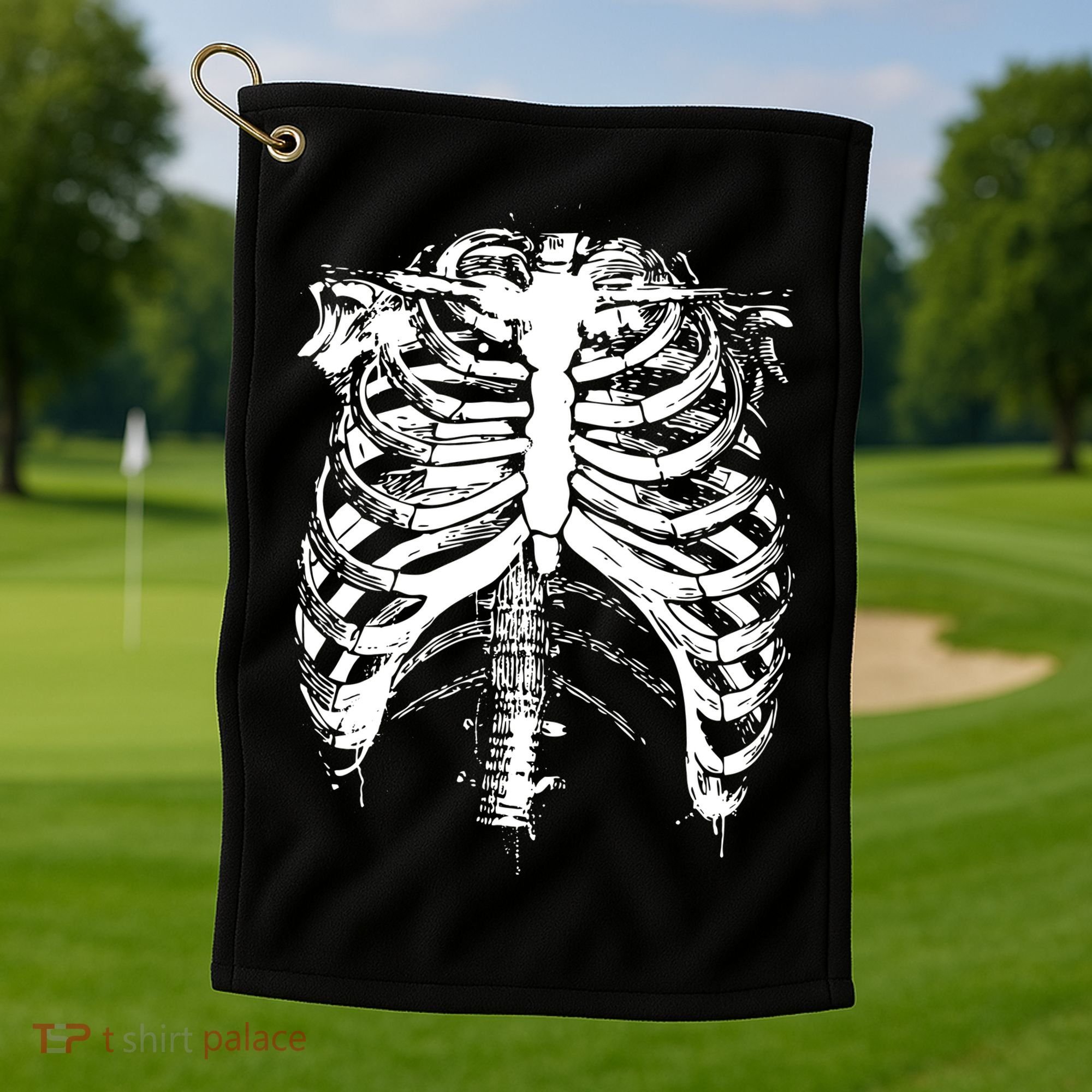 Cool Skeleton Costume Halloween Golf Towel