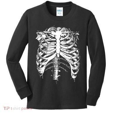Cool Skeleton Costume Halloween Kids Long Sleeve Shirt