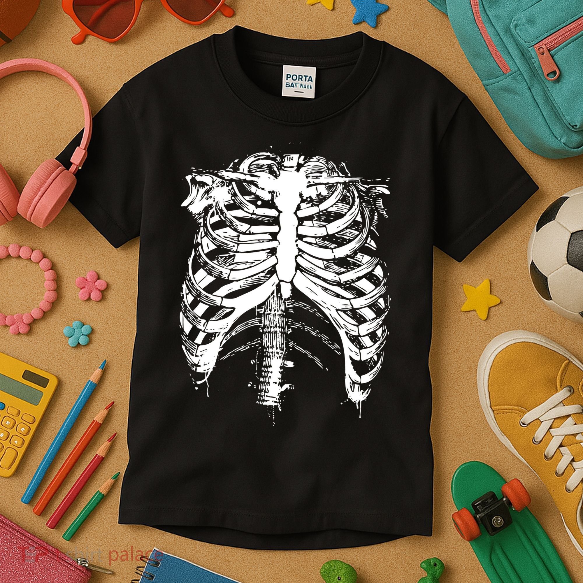 Cool Skeleton Costume Halloween Kids T-Shirt