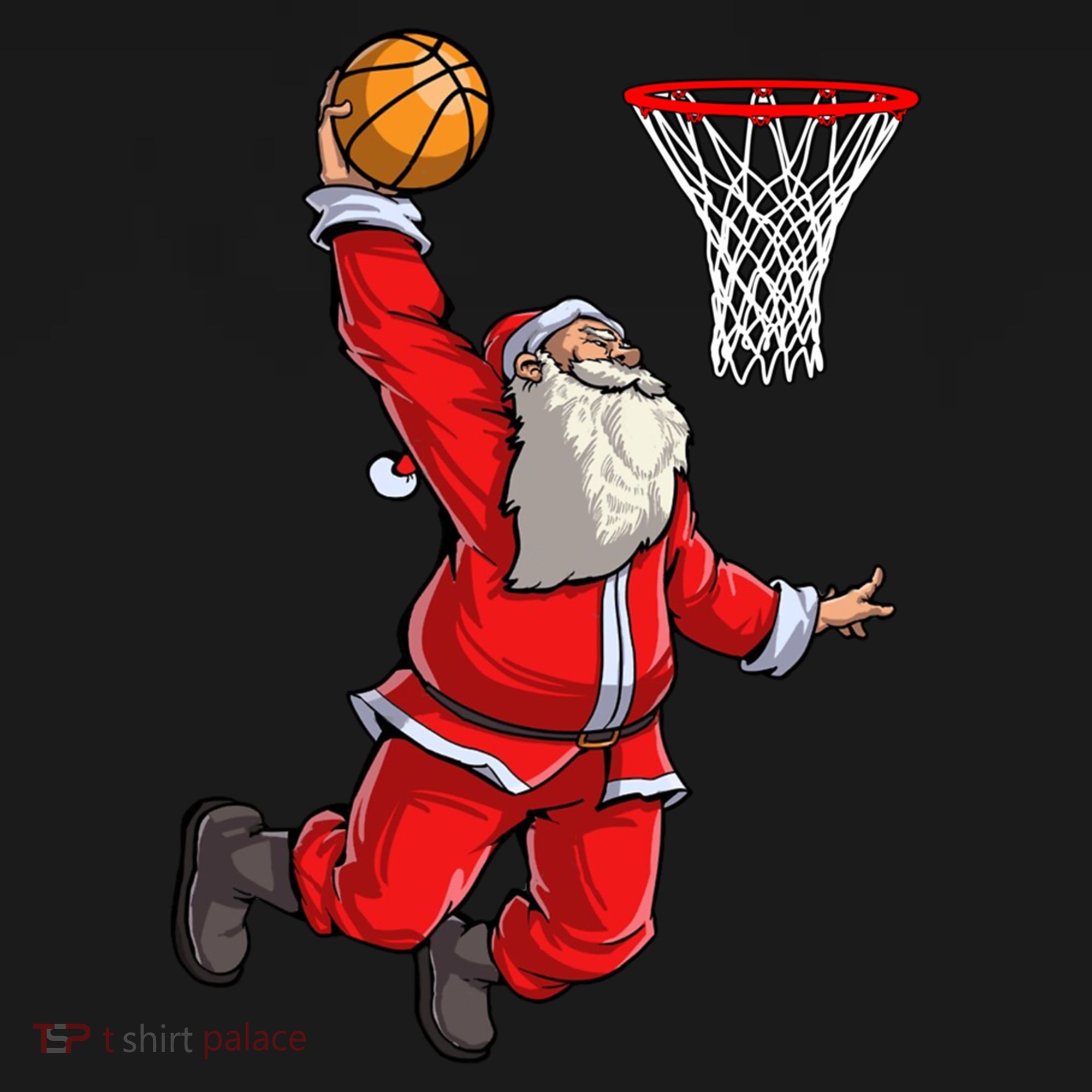 Christmas Santa Claus Dunking A Basketball Boys Xmas Gift USA-Made Doggie Bandana