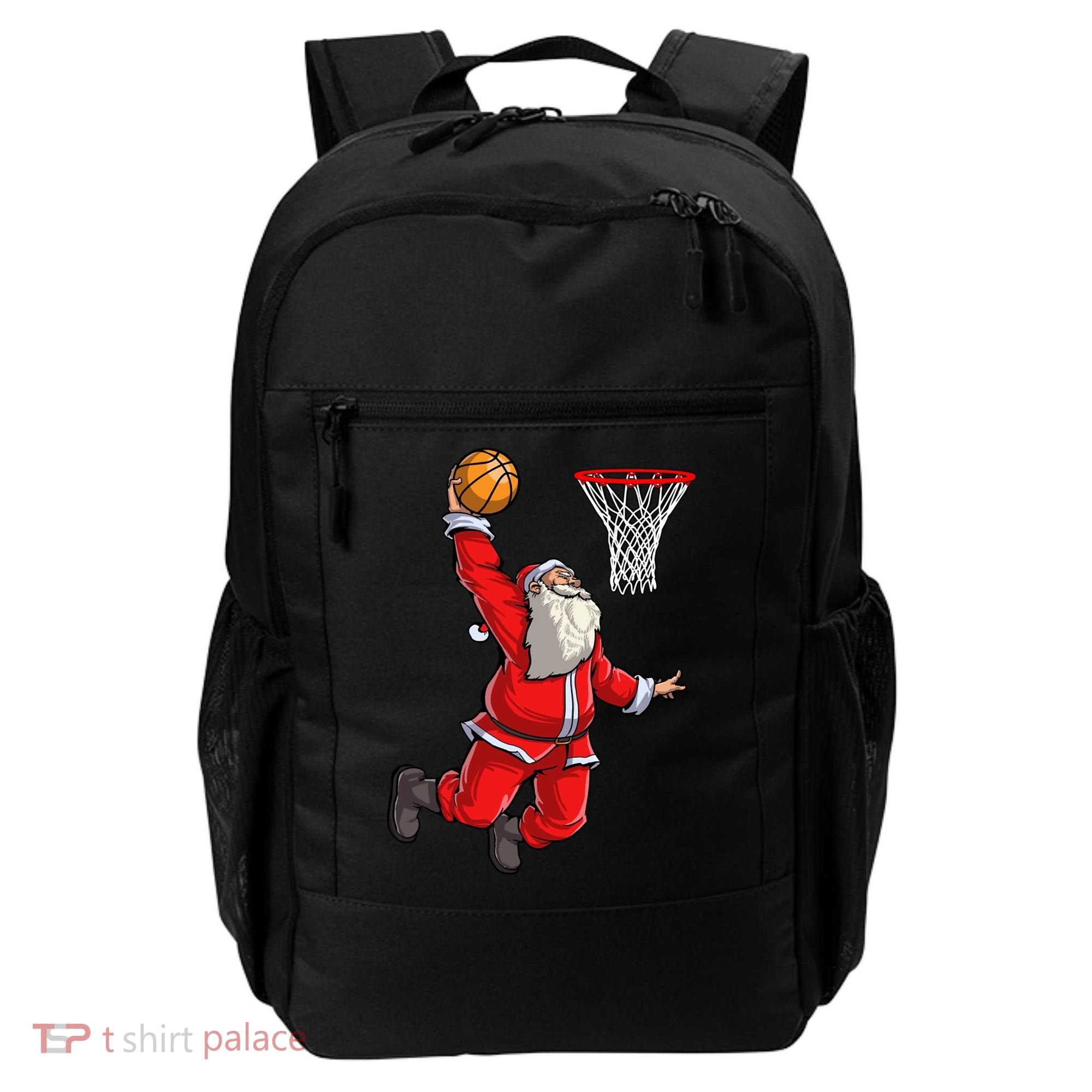 Christmas Santa Claus Dunking A Basketball Boys Xmas Gift Backpack