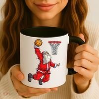 Christmas Santa Claus Dunking A Basketball Boys Xmas Gift Coffee Mug thumb 3