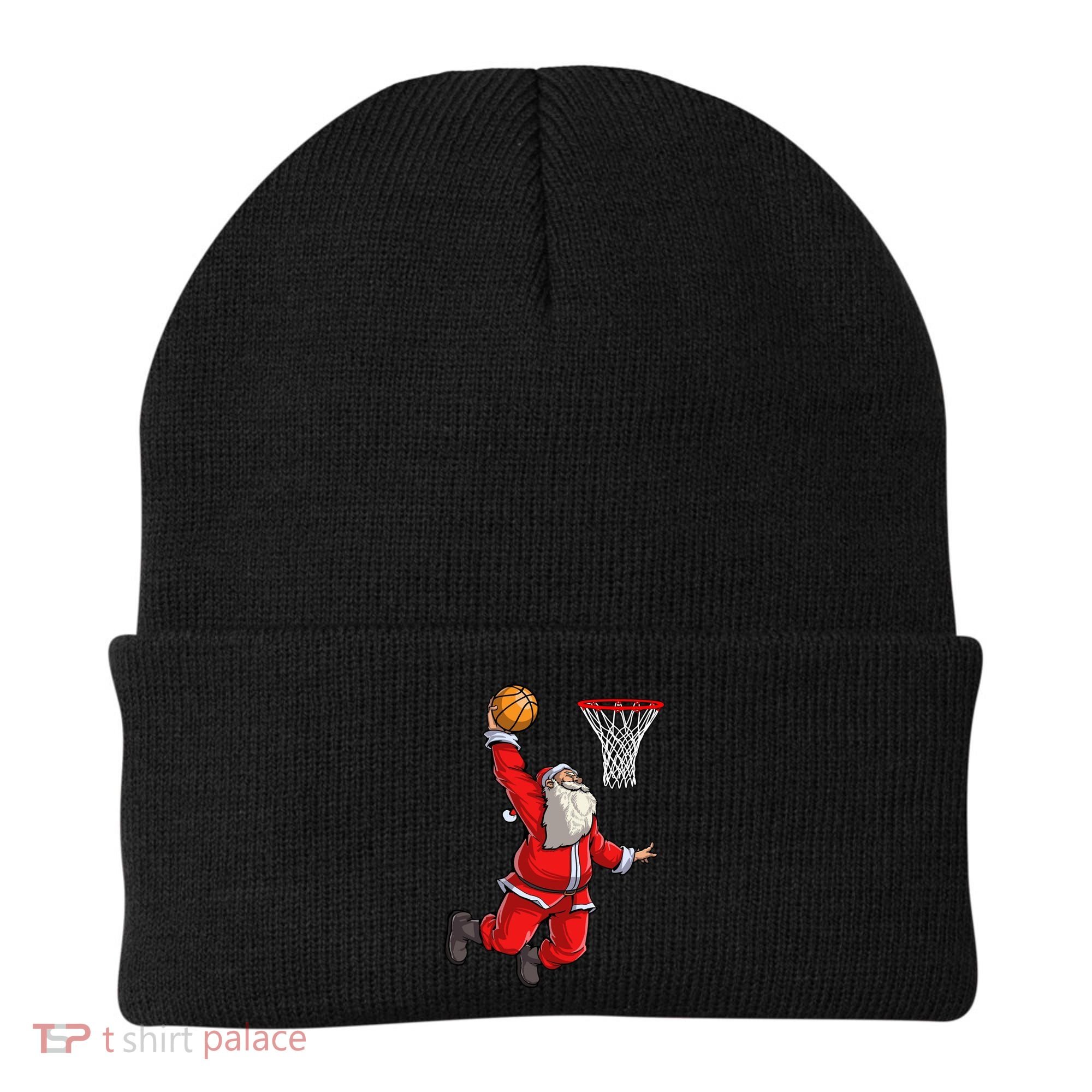 Christmas Santa Claus Dunking A Basketball Boys Xmas Gift Beanie