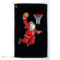 Christmas Santa Claus Dunking A Basketball Boys Xmas Gift Golf Towel thumb 0
