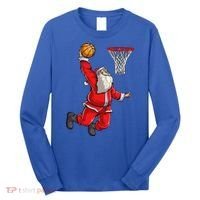 Christmas Santa Claus Dunking A Basketball Boys Xmas Gift Long Sleeve Shirt thumb 0