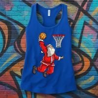 Christmas Santa Claus Dunking A Basketball Boys Xmas Gift Women's Tank Top thumb 3