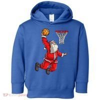 Christmas Santa Claus Dunking A Basketball Boys Xmas Gift Toddler Hoodie thumb 0