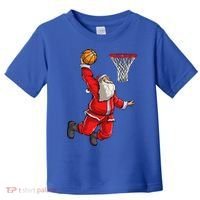 Christmas Santa Claus Dunking A Basketball Boys Xmas Gift Toddler T-Shirt thumb 0