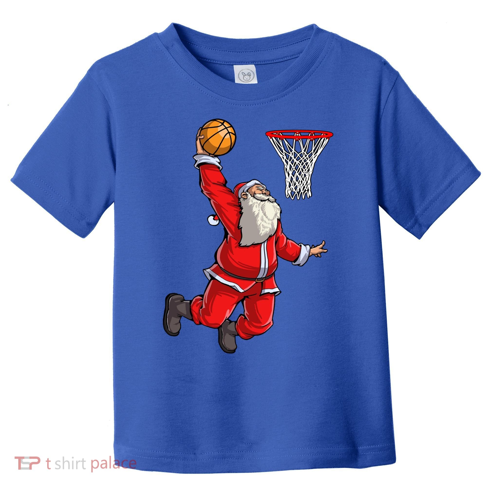 Christmas Santa Claus Dunking A Basketball Boys Xmas Gift Toddler T-Shirt