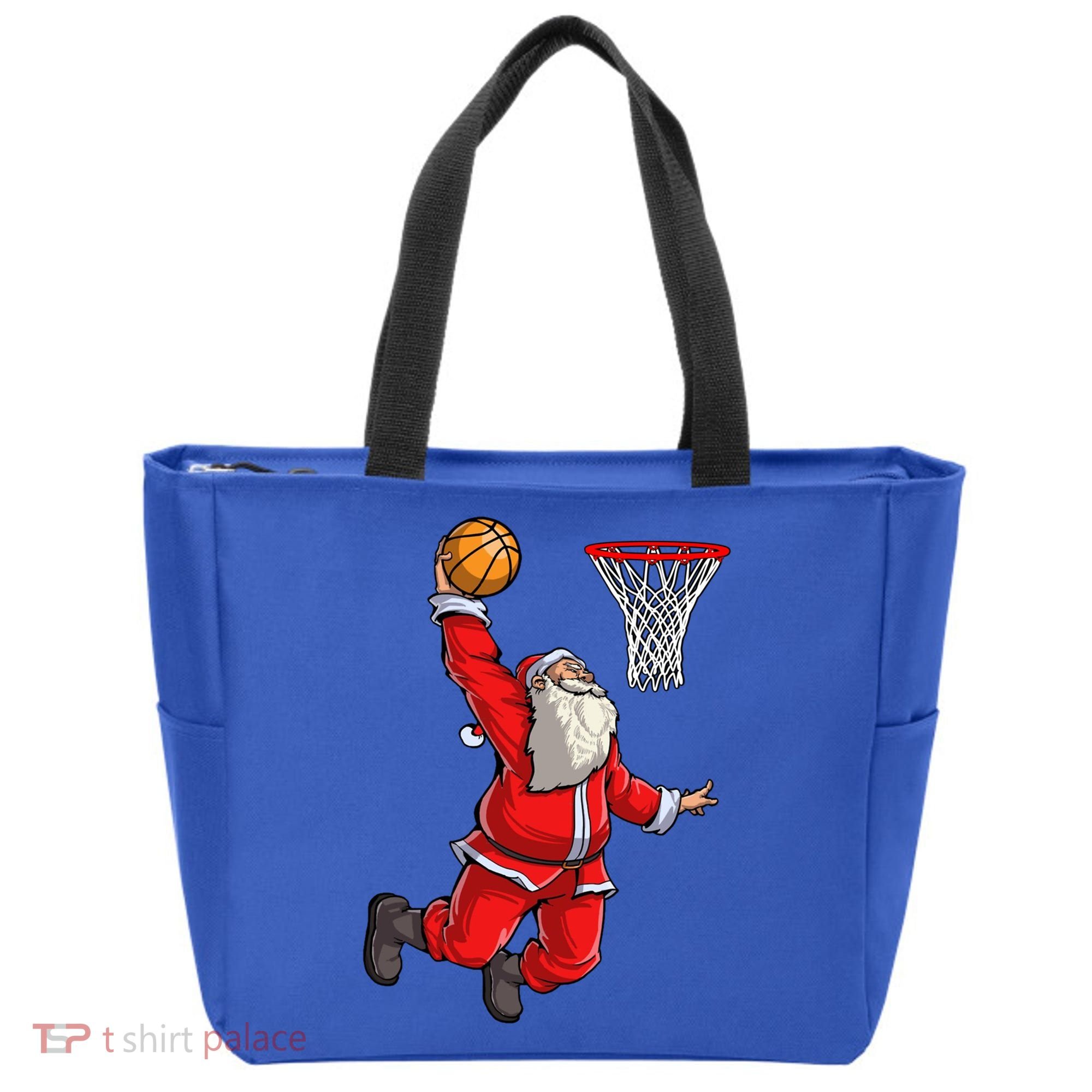 Christmas Santa Claus Dunking A Basketball Boys Xmas Gift Tote Bag