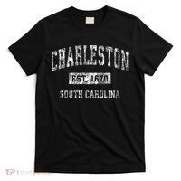 Charleston South Carolina Sc Vintage Established Sports T-Shirt thumb 0