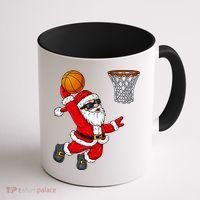 Christmas Santa Claus Dunking A Basketball Boys Xmas Cute Gift Coffee Mug thumb 1