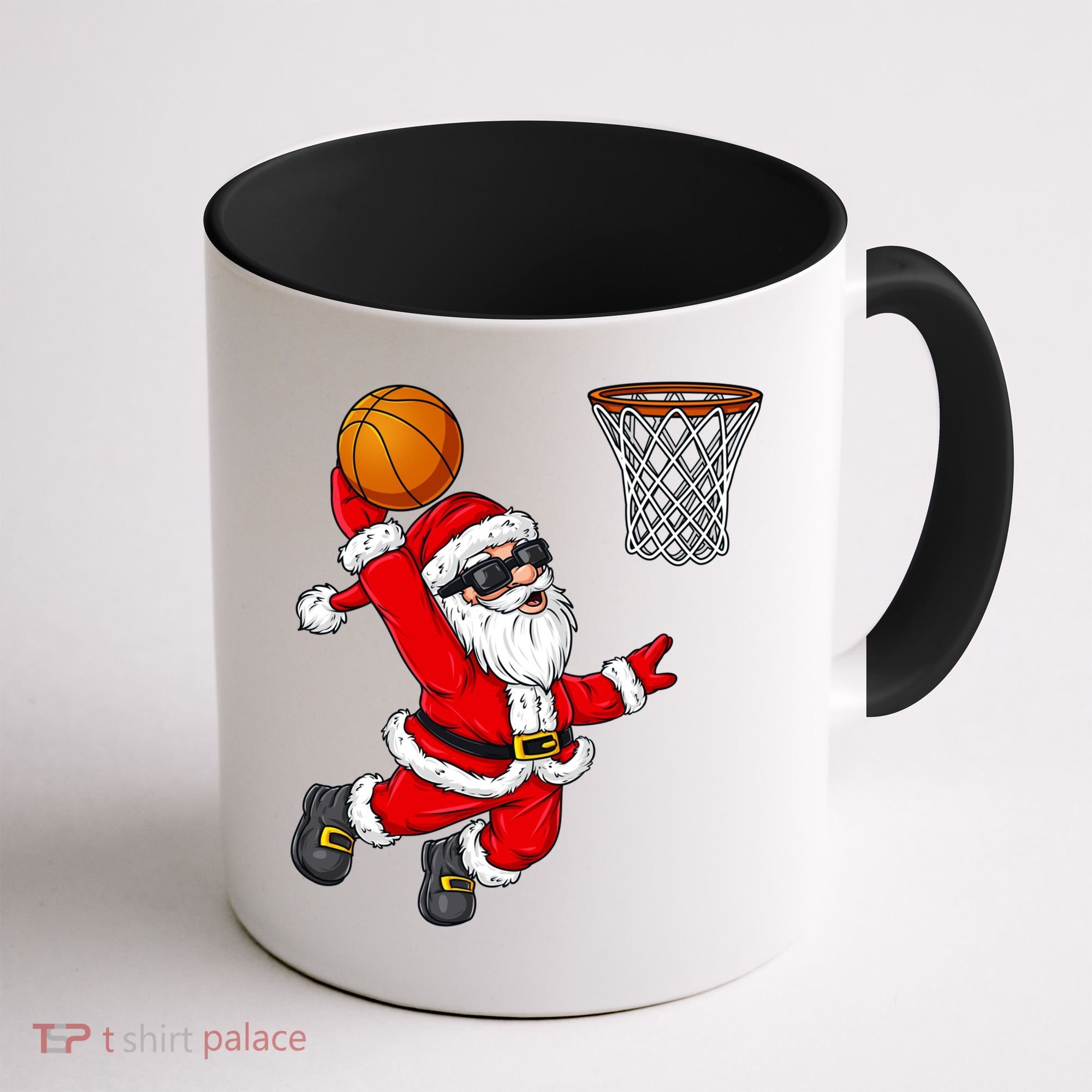 Christmas Santa Claus Dunking A Basketball Boys Xmas Cute Gift Coffee Mug