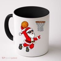 Christmas Santa Claus Dunking A Basketball Boys Xmas Cute Gift Coffee Mug thumb 0