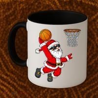 Christmas Santa Claus Dunking A Basketball Boys Xmas Cute Gift Coffee Mug thumb 2