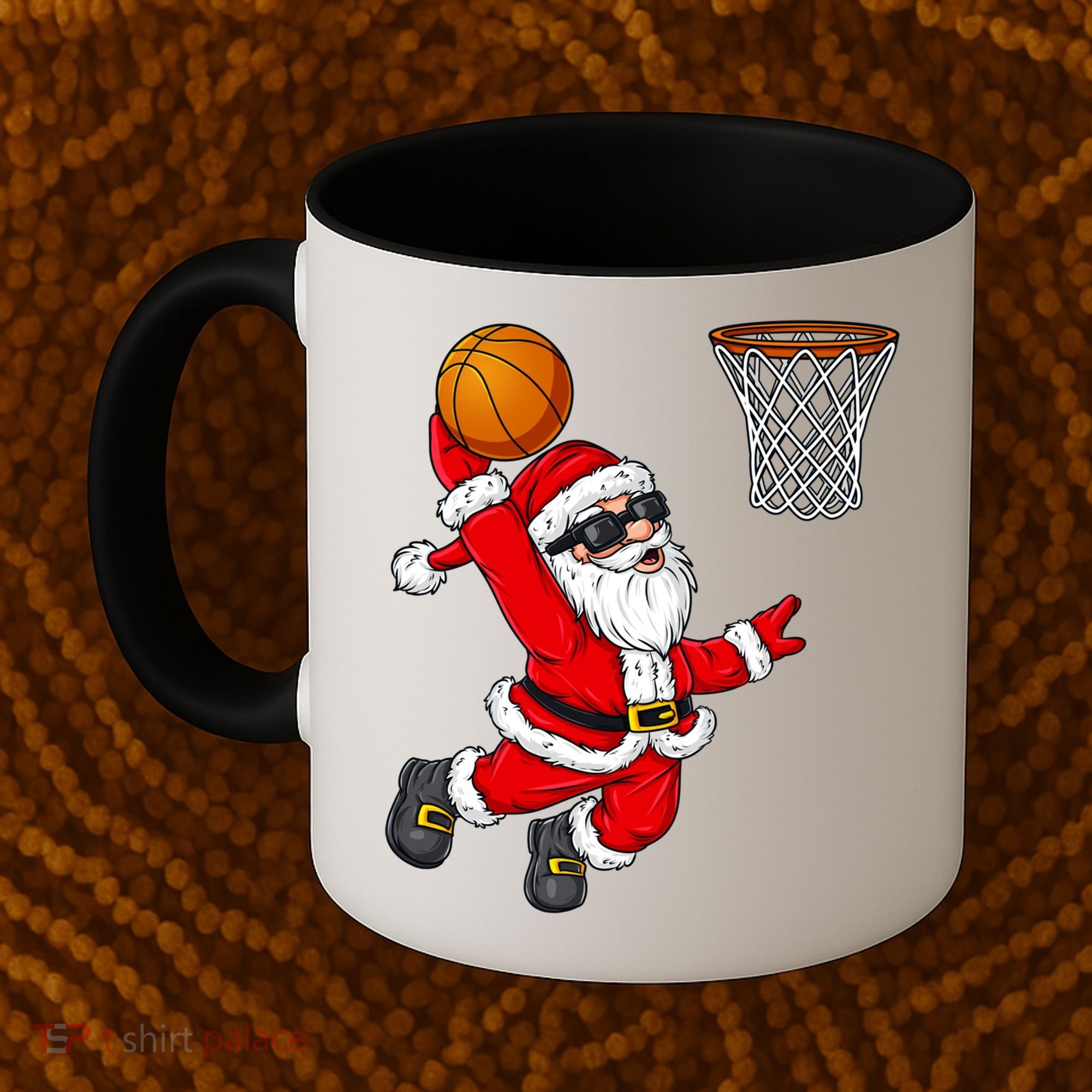 Christmas Santa Claus Dunking A Basketball Boys Xmas Cute Gift Coffee Mug